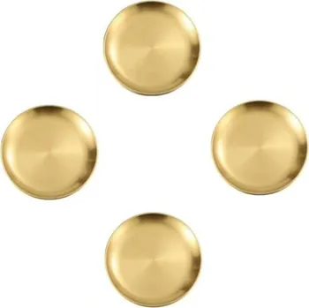 Talíř 4 ks talířů z nerezové oceli 20 cm Zlaté kuchyňské talíře na hlavní jídla servírování a slavnostní i každodenní stolování