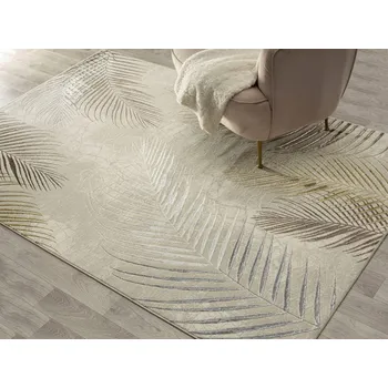 Koberec Koberec Creation 80x150 cm, krémovo-zlatý, vzor listy