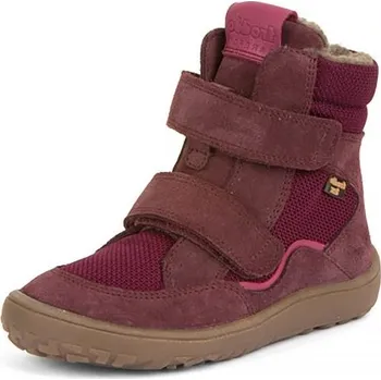 Dívčí zimní obuv Dívčí zimní barefoot boty TEX WINTER Bordeaux, Froddo, G3160233-7, červená - 25