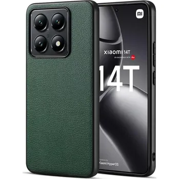Telefonní příslušenství Lenuo TPU leather kryt pro Xiaomi 14T tmavě zelená