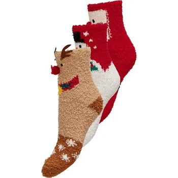 Dámské ponožky Ponožky ONLY Rot/ Hellbraun 780858 onesize