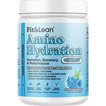 Aminokyselina Fit &amp; Lean Amino Hydration &amp; Energy (369 g, Modrá malina)