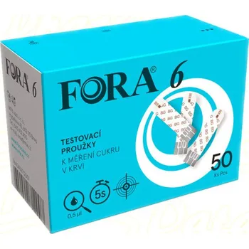 Diagnostický test ForaCare Testovací proužky ke glukometrům Fora 6 50 ks