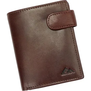 Peněženka Malá tmavě hnědá pánská kožená peněženka se zapínáním El Forrest