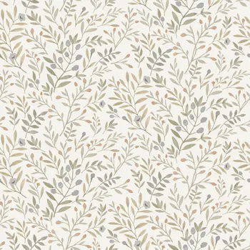 Tapeta Grandeco Vliesová tapeta na zeď, šedo-béžová, větvičky, A78802, Inia, Grandeco, velikost 10,05 x 0,53 m