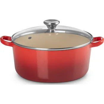 Pánev Le Creuset, Pekáč Tradition Collection se skleněnou pokličkou 24 cm višňový - Formadore