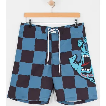 Oblečení a móda Santa Cruz Screaming Hand (dusty blue check) 28, modrá