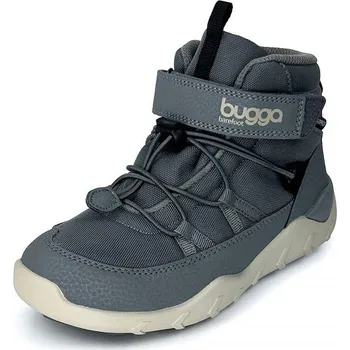 Chlapecká zimní obuv dětské zimní barefootové boty s membránou BUGGA CHRIS Gray B00190-09 - 28