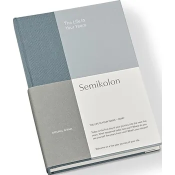 Diář Semikolon, Zápisník Natural Affair 5-Year Journal A5 světle modro-šedý - Formadore