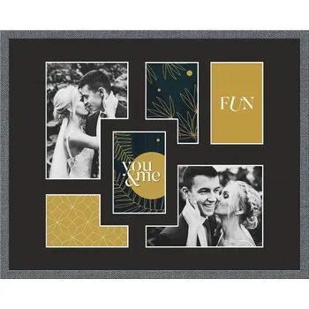 Digitální fotorámeček Styler, Rám na 6 fotografií Kyoto s černou paspartou 40 x 50 cm šedý - Formadore