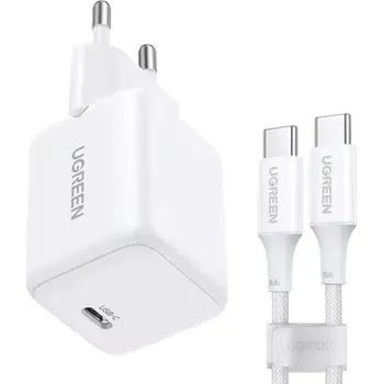 Ugreen X513 GAN Mains Charger + USB-C Cable 1m bílá (195071)