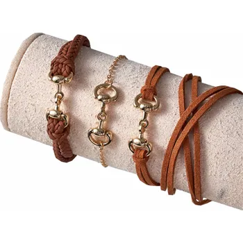 Gadget Sada náramků HV Polo Jula, set 3 ks - hnědý