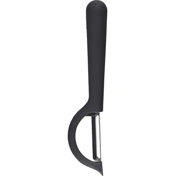 Kuchyňská škrabka Vertikální škrabka s hladkým nebo zoubkatým ostřím - KOCHBLUME Barva: Černá, Velikost: Zoubkaté ostří - Pyraňa