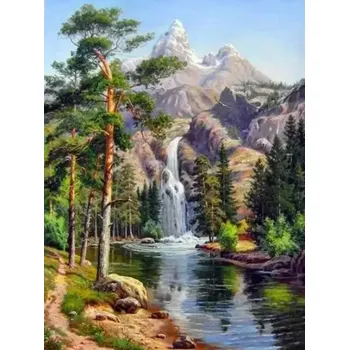 Diamantové malování Diamantové malování/Huacan - Vodopád z hor