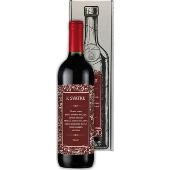 Dárkové víno k svátku červené 0,75 l Merlot – suché španělské víno v elegantní krabičce