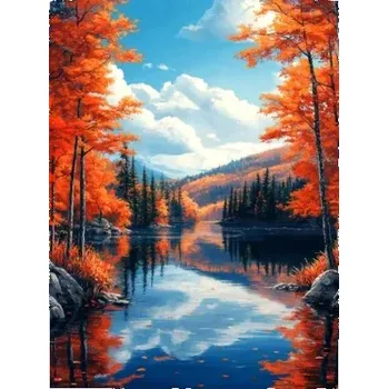 Diamantové malování Diamantové malování/Huacan - Podzimní údolí