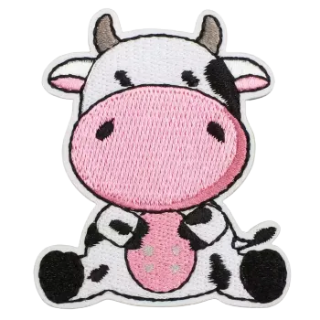 Nášivka Nažehlovací nášivka - sedící kravička (5,1 x 6,1 cm)