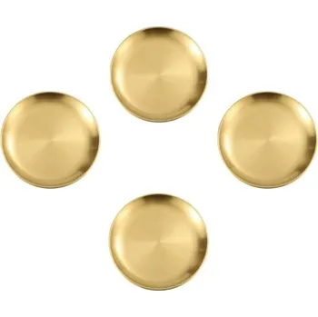 Talíř 4 ks talířů z nerezové oceli 23 cm Zlaté kuchyňské talíře pro hlavní jídla elegantní servírování a slavnostní stolování