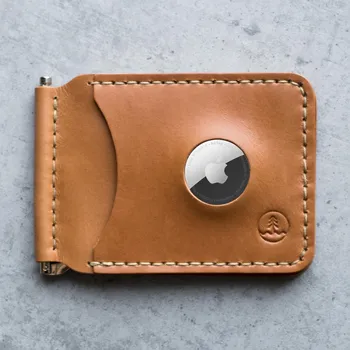 Peněženka AIRTAG KOŽENÁ PENĚŽENKA DOLAROVKA - SVĚTLÁ Dolarovka na KARTY A BANKOVKY Vidra Brand