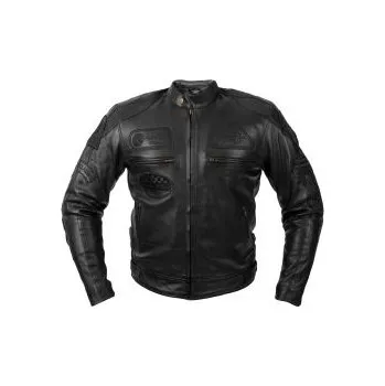 Moto bunda Pánská kožená moto bunda W-TEC Urban Noir - černá, XXL