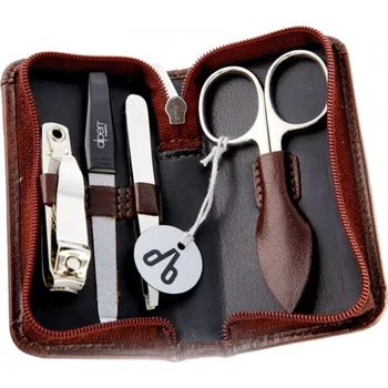 Pracovní nůž Manikúrní sada ALPEN Nickel kožená hnědá