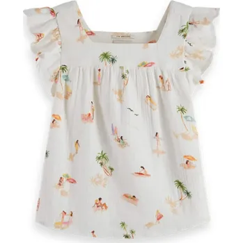 Dívčí tričko Tričko Scotch & Soda Weiß/ Creme 1230255 104