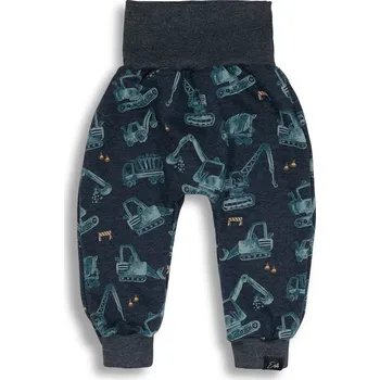 ESITO | Dětské tepláky s vysokým pasem Grafit Trucks - šedá / 98