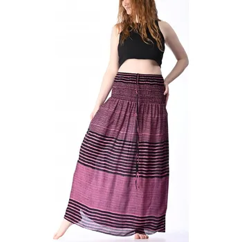 Dámské šaty Dlouhá sukně-šaty pruhy růžová 10142