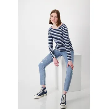 Dámské tričko monari Dunkelblau/ Schwarz/ Weiß 8289722 40