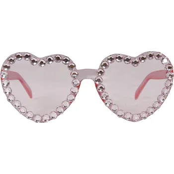 Karnevalový doplněk Guirca Brýle srdce růžové s kamínky