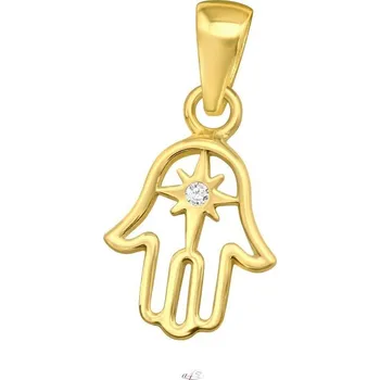 Přívěsek Stříbrný přívěsek Hamsa pozlacená 1207