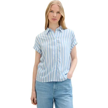 Dámské oblečení Košile Tom Tailor Hellblau/ Weiß 2342185 40