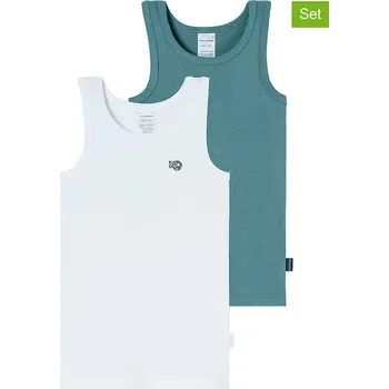 Tričko Schiesser Türkis/ Weiß 3311106 116