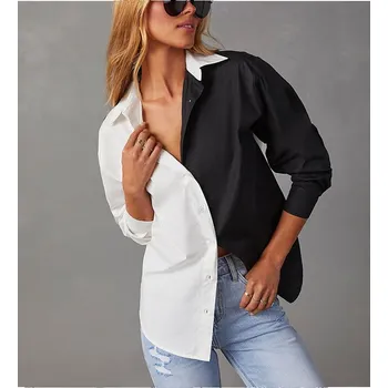 Dámská košile Košile Milan Kiss Weiß/ Schwarz 6126199 XL