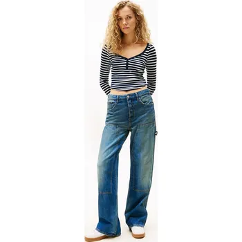 Dámské tričko TOMMY JEANS Dunkelblau/ Weiß 9888030 XL