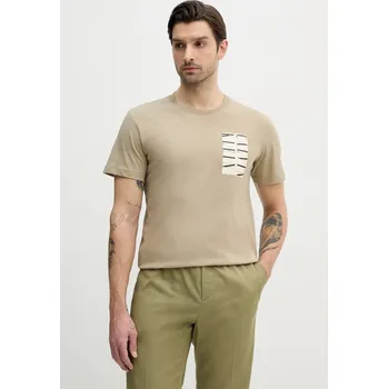 Pánské tričko Bavlněné tričko Calvin Klein Jeans J30J327474 béžová 80X, vel. M