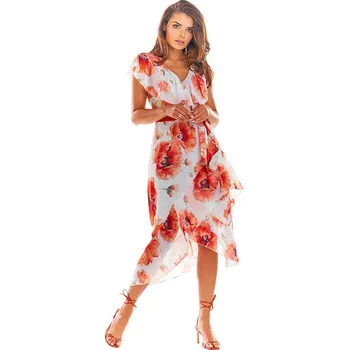 Dámské šaty Šaty Awama Rot/ Weiß 3805839 M