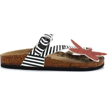 Dámské žabky Calceo Schwarz/ Weiß/ Hellbraun 4447900 42