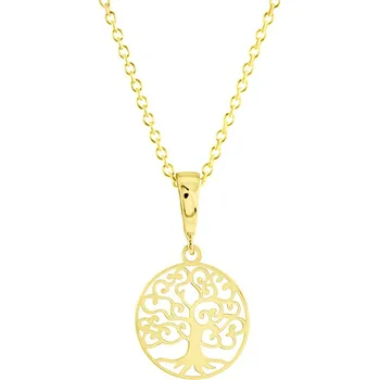 Náhrdelník GEMMAX "" Zlatý řetízek se stromem života – zlatý šperk ryzosti 585/1000 v Dárkovém balení s Certifikátem GUSYN-40091-12491