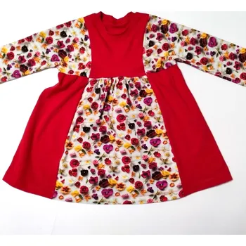 Dívčí šaty Dívčí šaty KVĚTINY s červenou Velikost: 98