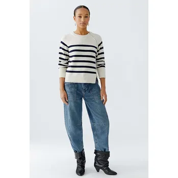 Dámský svetr Oui Weiß/ Dunkelblau 4350850 42