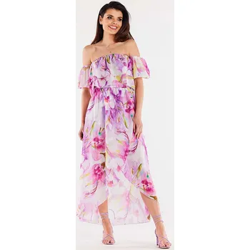 Dámská móda Šaty Awama Weiß/ Pink 5476554 L/XL