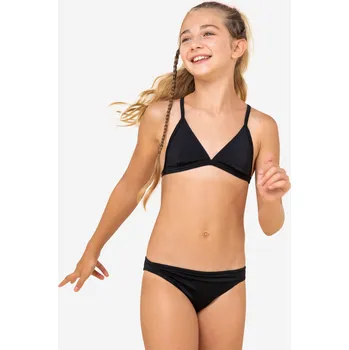 Dívčí oblečení DECATHLON Dívčí plavky dvoudílné Tamara 100 černé 10 LET ČERNÁ