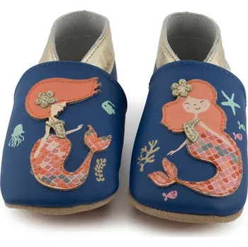 Capáčky LAIT ET MIEL Kožené capáčky s mořskou vílou 3-4 roky Modrá 27-28