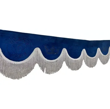 Ochranný autopotah Bordura do kamionu Scania- modrá/šedé střapce