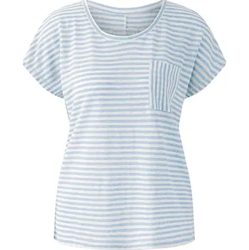 Dámské tričko Tričko Oui Hellblau/ Weiß 6498051 40