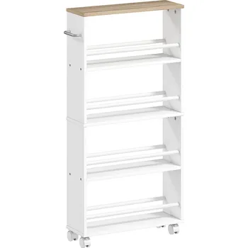 Servírovací stolek Kuchyňský vozík s kolečky | přírodní