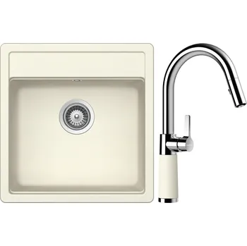 Kuchyňský dřez Set Schock S10-7 (dřez Mono N-100S Magnolia + baterie SC-520.120 Magnolia)