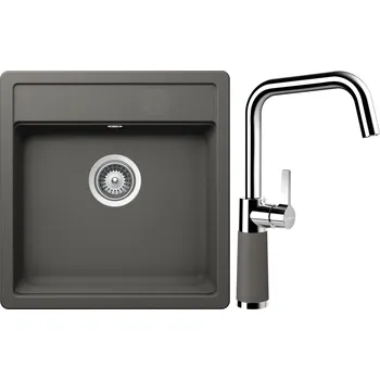 Granitový dřez Set Schock S10-8 (dřez Mono N-100S Silverstone + baterie SC-530 Silverstone)