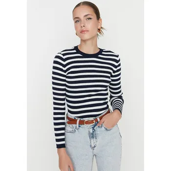 Dámský svetr trendyol Dunkelblau/ Weiß 5775145 L